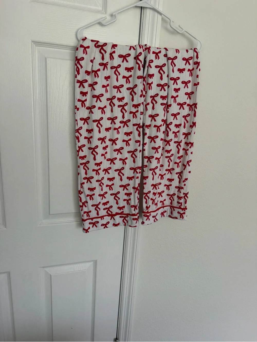 SIIX Collection Red Bows Organic Cotton Pointelle Pajama Lounge Set Size S